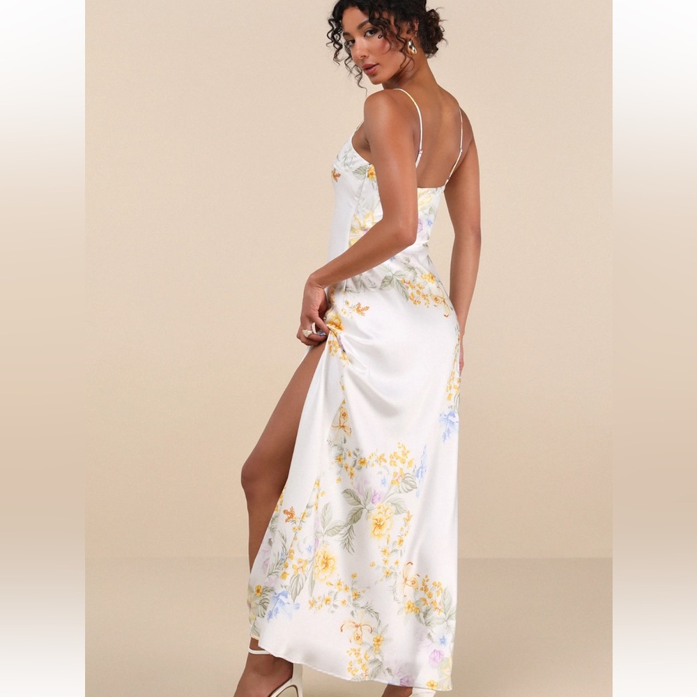 White Floral Slip Dress - Picture 2 of 4